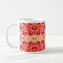 Caneca da tulipa do amor e da paz