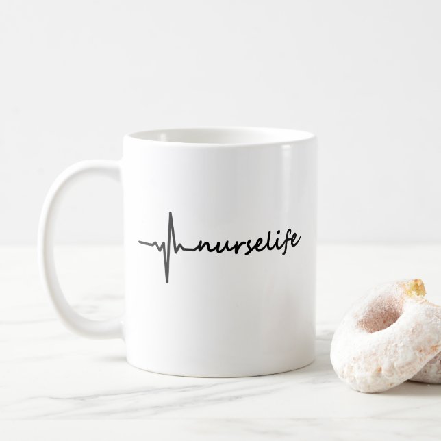 De Café Caneca da vida EKG da enfermeira (Com Donut)