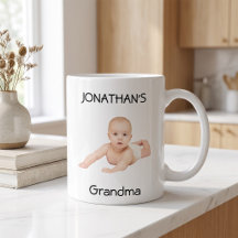 Caneca da Vovó com Foto Personalizada e Rosto Engr