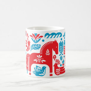 De Café Caneca Dala Vermelha e Azul Sueca