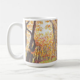 De Café Caneca das árvores da queda da aguarela