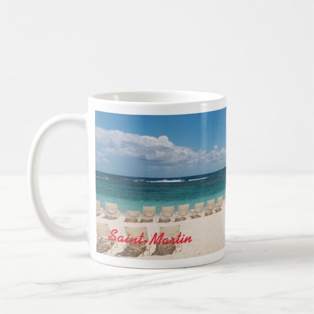 De Café Caneca das caraíbas da praia do St. Maarten (Esquerda)