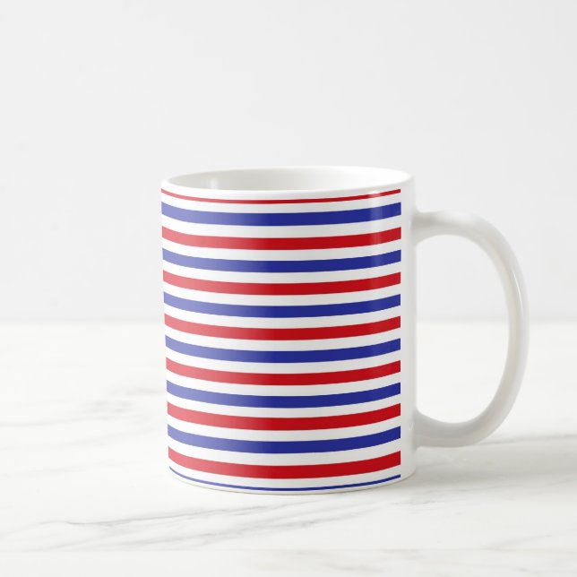 De Café Caneca das listras vermelhas, brancas e azuis (Direita)