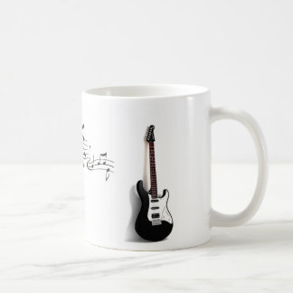 De Café Caneca das notas da guitarra e da música
