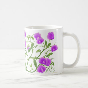 De Café Caneca das videiras da flor da ervilha doce