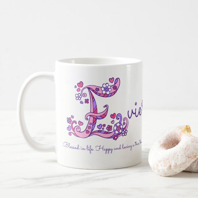 De Café Caneca decorativa do monograma do significado (Com Donut)