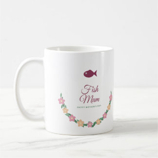 De Café Caneca Dia das Mães Peixe Mãe, Grinalda Floral