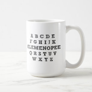 De Café Caneca Divertida Alfabeto Elemenopee