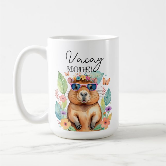 De Café Caneca Divertida Capivara Tropical Modo Férias (Esquerda)