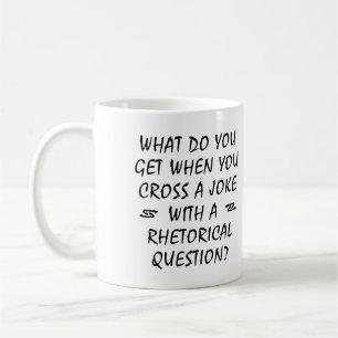 De Café Caneca Divertida com Pergunta Retórica Cruzada