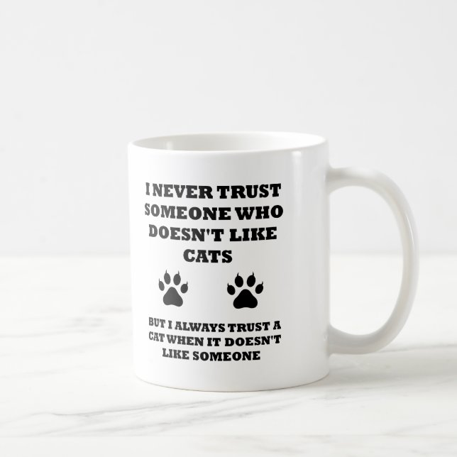 De Café Caneca Divertida Confie nos Gatos (Direita)