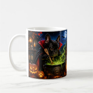 De Café Caneca divertida do Bulldog Francês no Halloween “