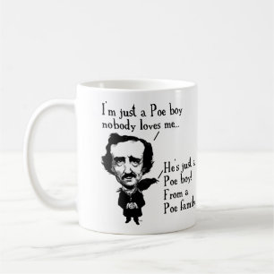 De Café Caneca Divertida do Menino Edgar Allan Poe ou Cane