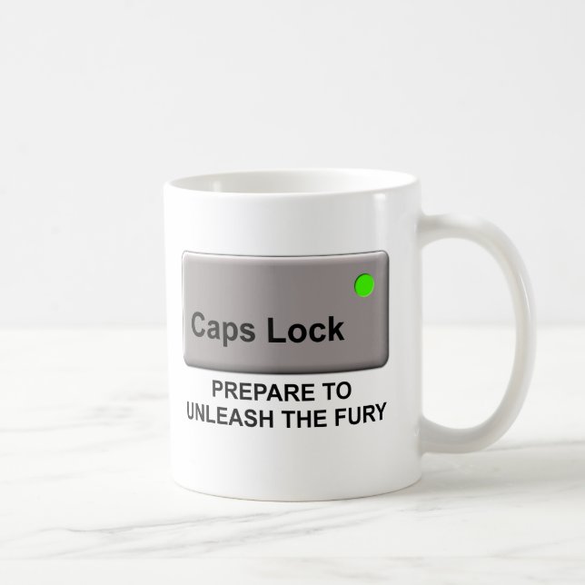 De Café Caneca Divertida Furia Tecla Maiúscula Humor (Direita)