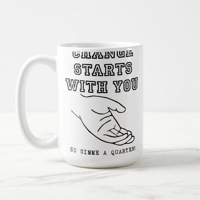 De Café Caneca Divertida Mudança Começa Com Você (Esquerda)