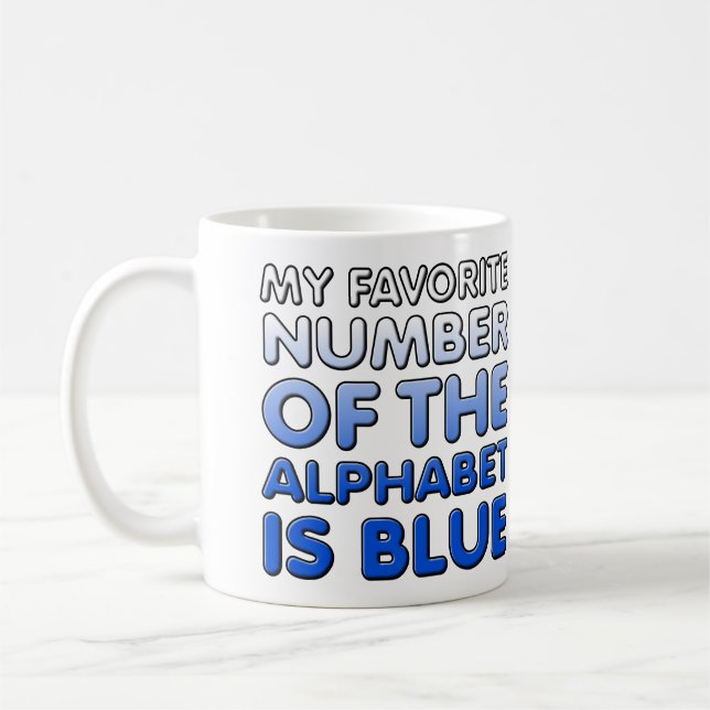 De Café Caneca Divertida Número Azul Do Alfabeto (Esquerda)