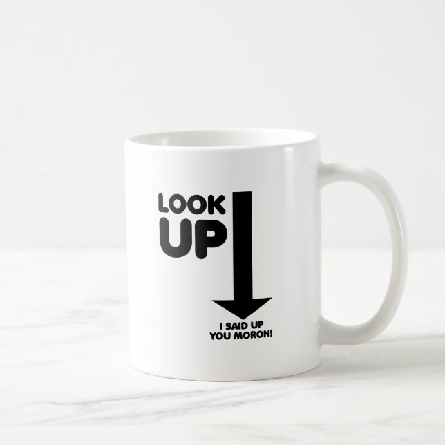 De Café Caneca Divertida Olhe Para Cima (Direita)