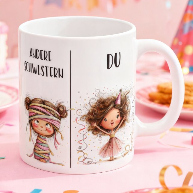 De Café Caneca Divertida para Irmãs em Alemão (funny mug other sisters)