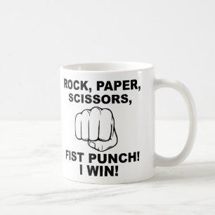De Café Caneca Divertida Pedra Papel Tesoura Soco