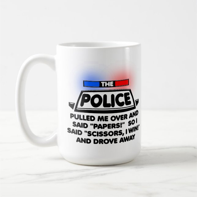 De Café Caneca Divertida Polícia Pedra Papel Tesoura (Esquerda)