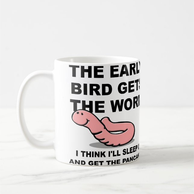 De Café Caneca Divertida Quem Acorda Cedo Pega o Minhoco (Esquerda)