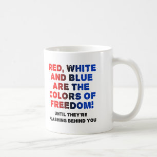 De Café Caneca Divertida Vermelha Branca e Azul