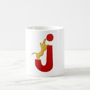 De Café Caneca do alfabeto J do cão