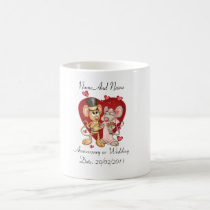 De Café Caneca do aniversário ou do casamento customizáv