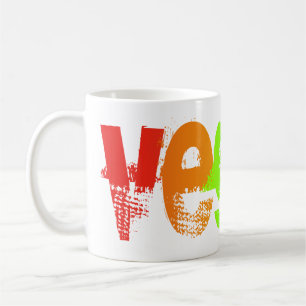 De Café Caneca do arco-íris do Grunge do Vegan