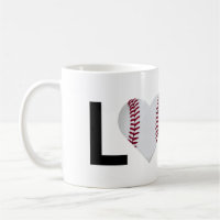Caneca do basebol do amor (coração do basebol)