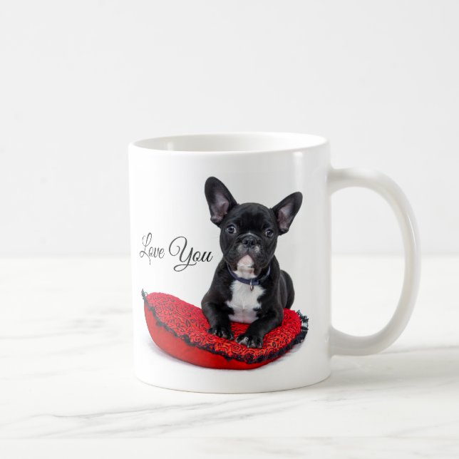 De Café Caneca do buldogue francês eu te amo (Direita)