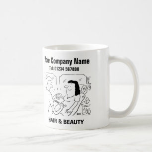 De Café Caneca do cabelo & dos desenhos animados do salão