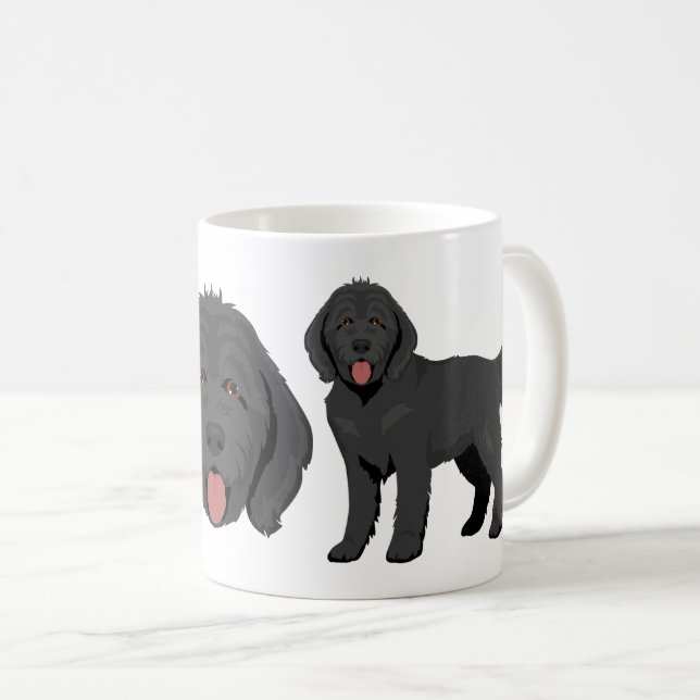 De Café Caneca do cachorro mestiço Goldendoodle (Frente Esquerda)