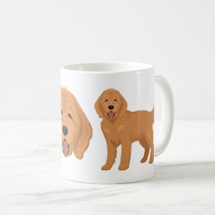 De Café Caneca do cachorro mestiço Goldendoodle