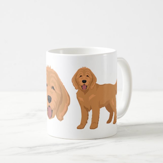 De Café Caneca do cachorro mestiço Goldendoodle (Frente Esquerda)