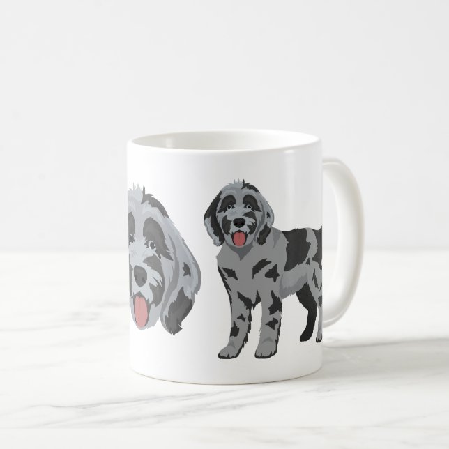 De Café Caneca do cachorro mestiço Goldendoodle (Frente Esquerda)