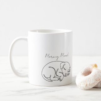 De Café Caneca do Cachorro Sonolento Minimalista do Humor