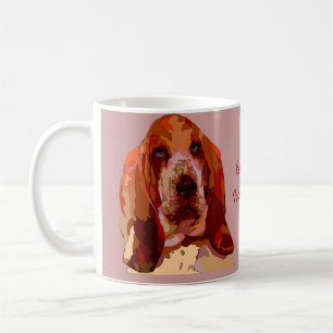 De Café Caneca do cão do Bassett em cores brilhantes