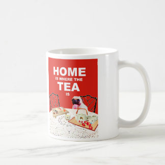 De Café Caneca do cão do Pug - Home é onde o chá está