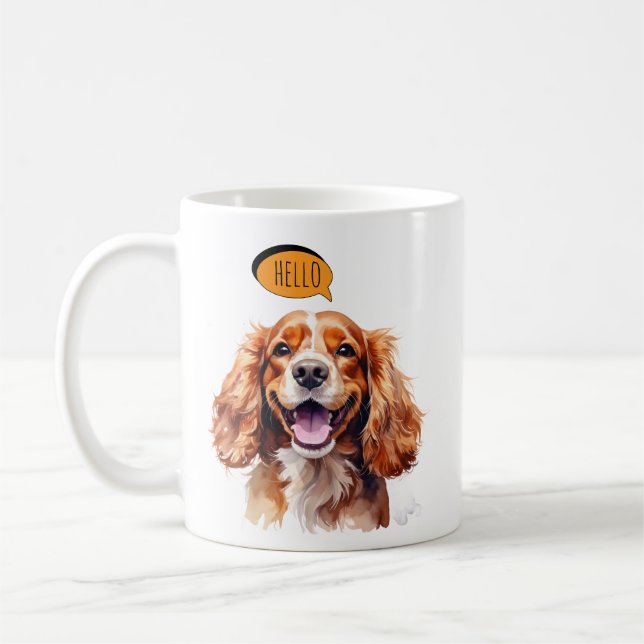 De Café Caneca do Cavalier King Charles Spaniel (Esquerda)
