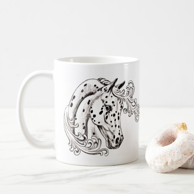 De Café caneca do cavalo do appaloosa (Com Donut)