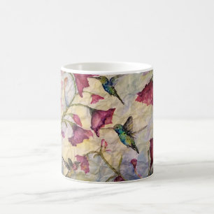 De Café Caneca do clássico da arte da aguarela do colibri
