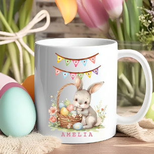 De Café Caneca do Coelho da Páscoa com Nome Personalizado
