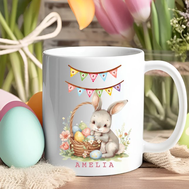 De Café Caneca do Coelho da Páscoa com Nome Personalizado  (Criador carregado)