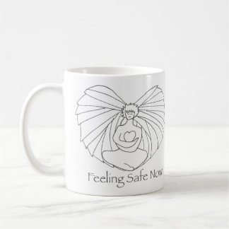 De Café caneca do coração do anjo