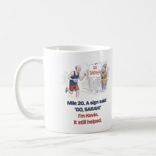 De Café Caneca do Corredor Engraçado Milha 20 Sinal Vai Sa