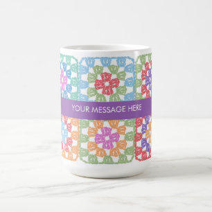 De Café Caneca do Crochet dos quadrados da avó