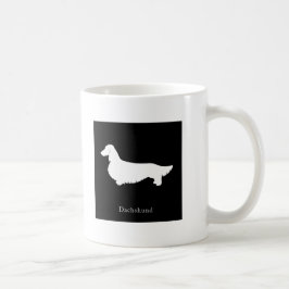 De Café Caneca do Dachshund (versão longa preta 2 do