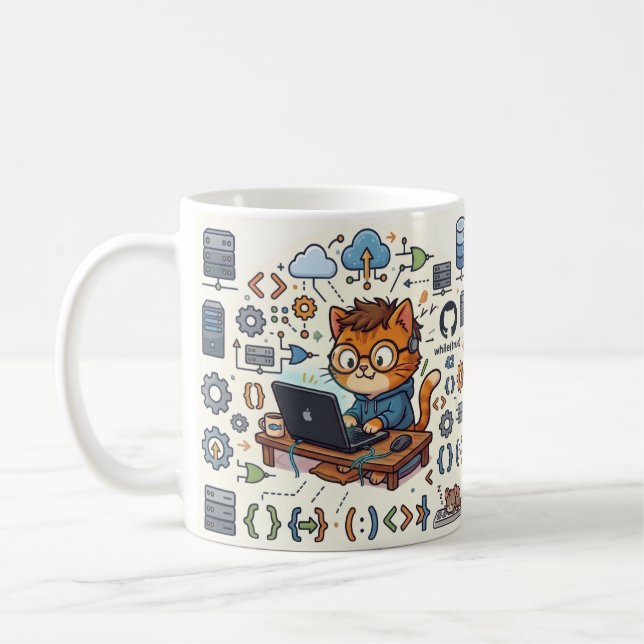De Café Caneca do Desenvolvedor Gato Codificador (Esquerda)
