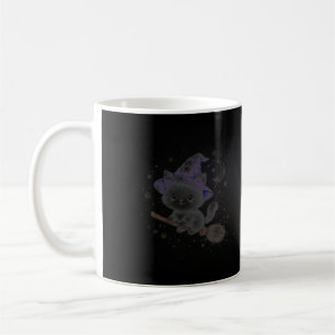 De Café Caneca do Dia das Bruxas com Gatinho Cinza em Vass